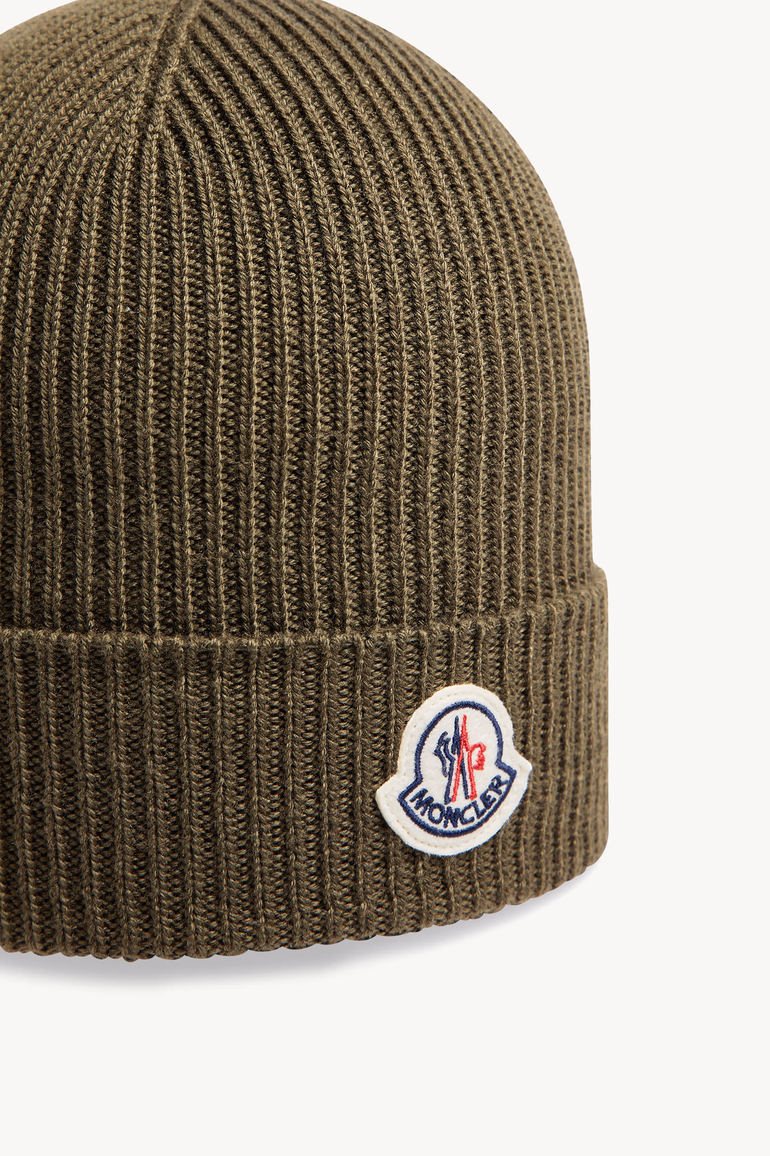 Wool Beanie Men Olive Green Moncler 3